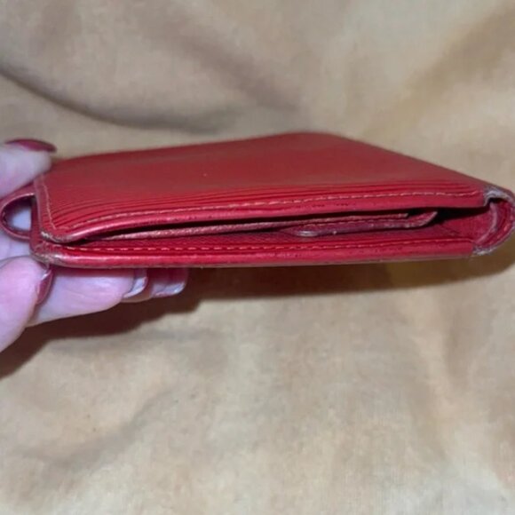 Louis Vuitton Porte Billets Red Epi Compact Bifold Snap Wallet Leather Vintage 1 - Picture 12 of 14
